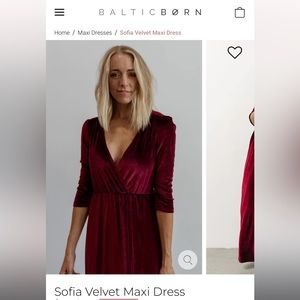 Baltic Born • Sofia Velvet Maxi Dress • Mulberry • Small